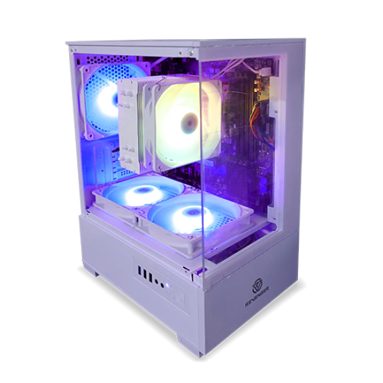 Revenger Ice Cool Mini Micro ATX Gaming Casing Controlled by Switch White Revenger Ice Cool Mini Micro ATX Gaming Casing Controlled by Switch White