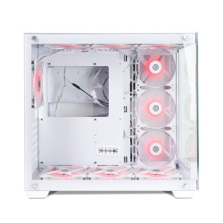 REVENGER BASE DYNAMIC MID TOWER ATX DESKTOP CASING WITH 10 ARGB FANS CONTROL BY SWITCH (WHITE)