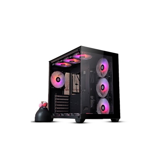Revenger Base Dynamic Mid Tower Atx Desktop Casing with Rimless Tempered Glass Side Panel & 10 Argb Fan Controlled by Switch Revenger Base Dynamic Mid Tower Atx Desktop Casing with Rimless Tempered Glass Side Panel & 10 Argb Fan Controlled by Switch