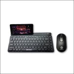 REVENGER RKM-24W Mini Black Wireless Keyboard & Mouse with Smart Phone & iPad Holder Combo