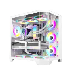 Revenger Air Box 7 ARGB Infinity Fans with Remote Controller Full Tower White Desktop Gaming Case (Tempered Glass Window)