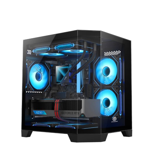 Revenger Air Box Mini 5 ARGB Infinity Fans Mid-Tower Black Gaming Desktop Case (Tempered Glass Window)